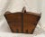 Wood Antique Elm Wood Gathering Basket With Original Iron Details For Sale - Image 7 of 12