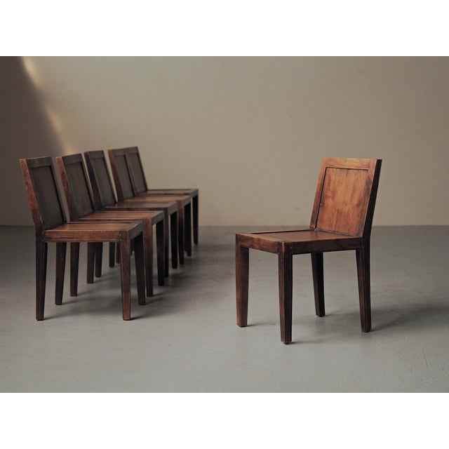Architectural Oak Chairs, France, 1970, Set of 6 For Sale - Image 17 of 18