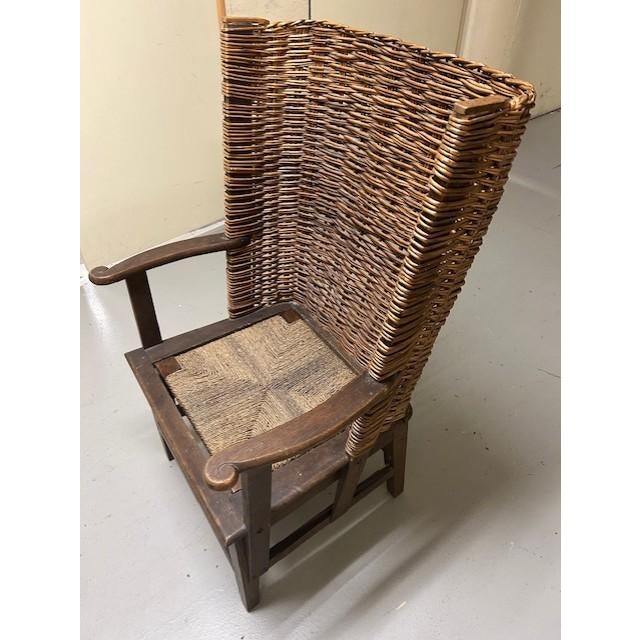 Traditional Antique Wicker Orkney Chair For Sale - Image 3 of 5
