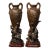 Pair of 19th Century French Verdigris Spelter Harvest Vases Signed Moreau For Sale