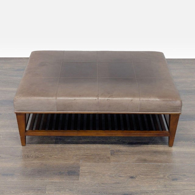Contemporary Leather-Top Coffee Table For Sale - Image 3 of 7