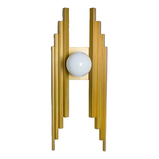 Large Pipe Organ Clear & Gold Brass Wall Light, 1970s For Sale