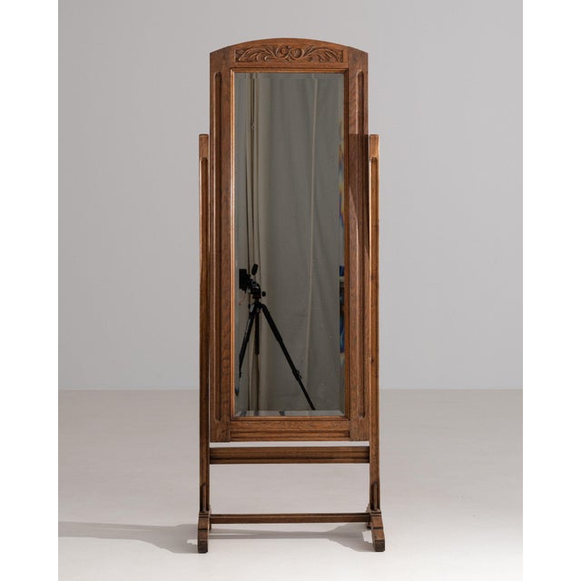 19th Century France Tan Wood Full-length & Floor Mirrors For Sale - Image 10 of 10