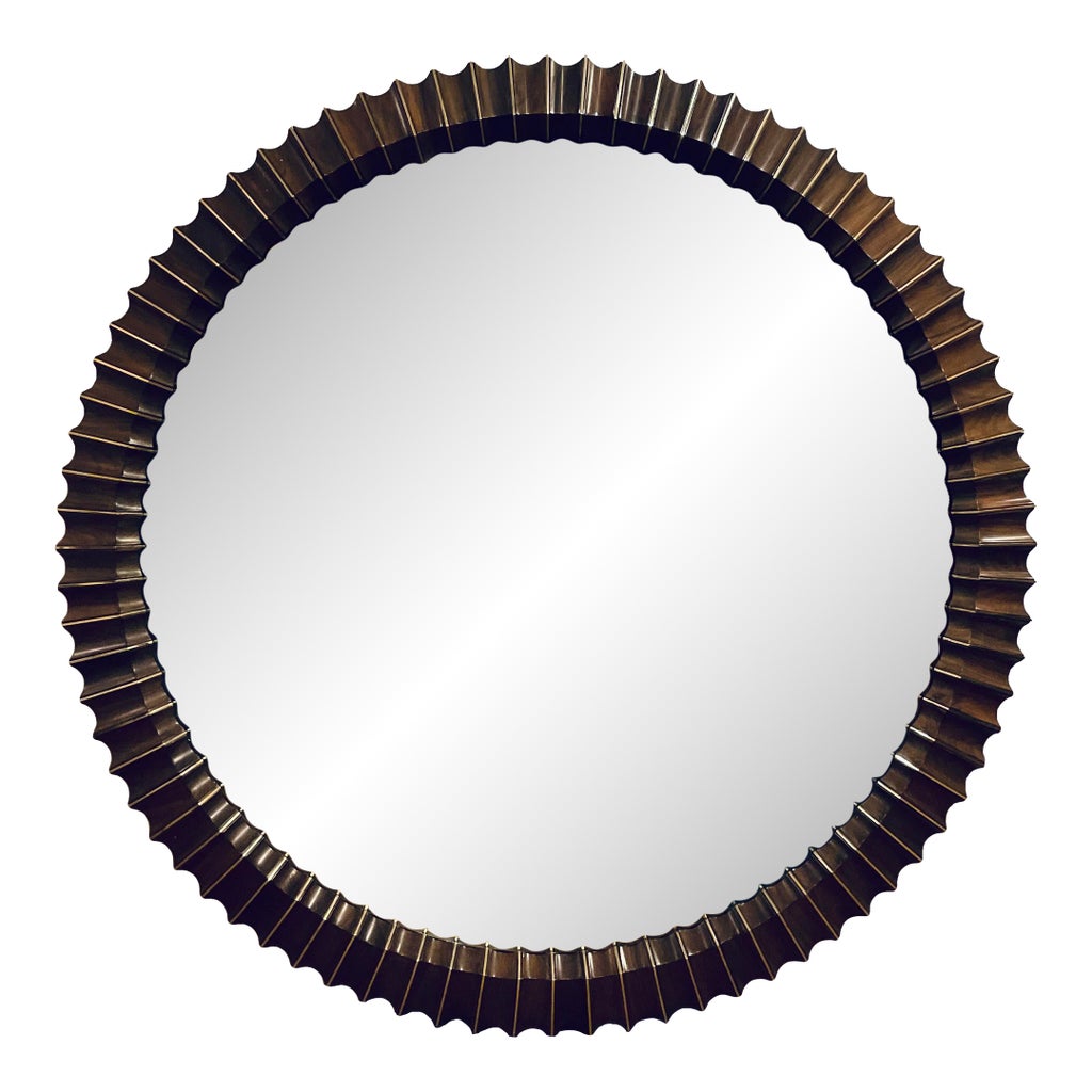 Jonathan Charles Modern Brass Gatsby Cosmo Wall Mirror | Chairish