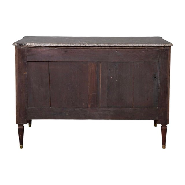 Wood 19th Century French Louis XVI Marble-Top Commode For Sale - Image 7 of 7