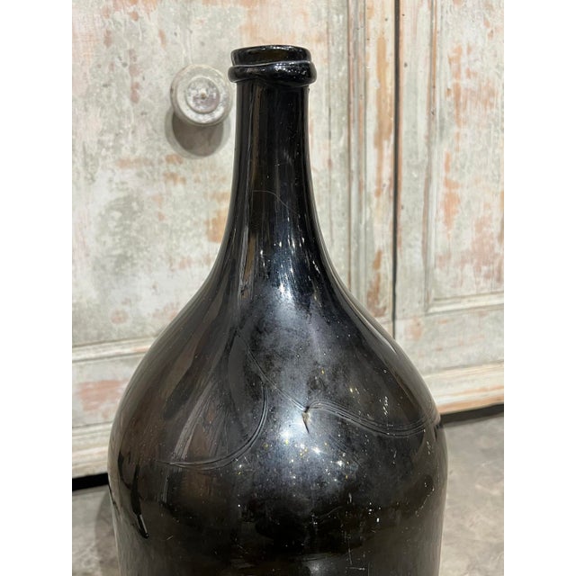 Large Antique French Hand Blown and Painted Wine Bottle, Normandy, Circa 1880s For Sale In Dallas - Image 6 of 8