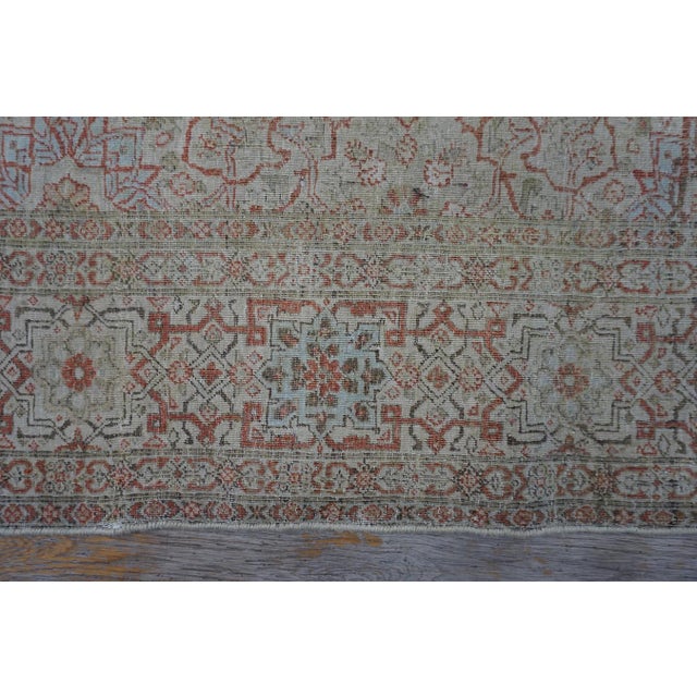 Persian 1920s Beige Ground Antique "Crisp Design Logic Knotted Wool Persian Tabriz Rug For Sale - Image 3 of 9