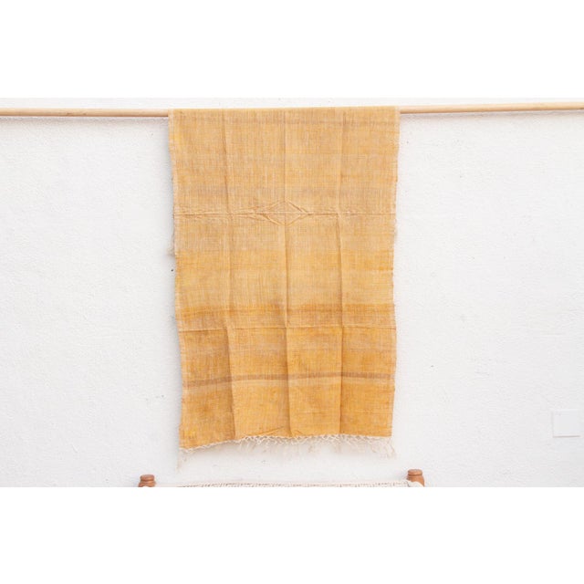 Organic Peace Silk Throw, Yellow Sunshine For Sale In Los Angeles - Image 6 of 6