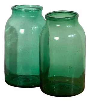 Green Vases, 1920s, Set of 2