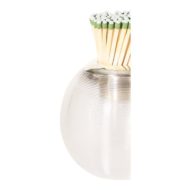 Edwardian, sterling silver-mounted cut-crystal match striker in very good condition. This stunning cut-crystal match...