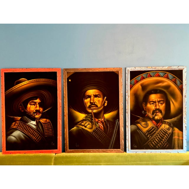 Amazing 6-Piece “Bandito” Collection by Oil on Velvet Master, Enrique Felix. For Sale - Image 9 of 10