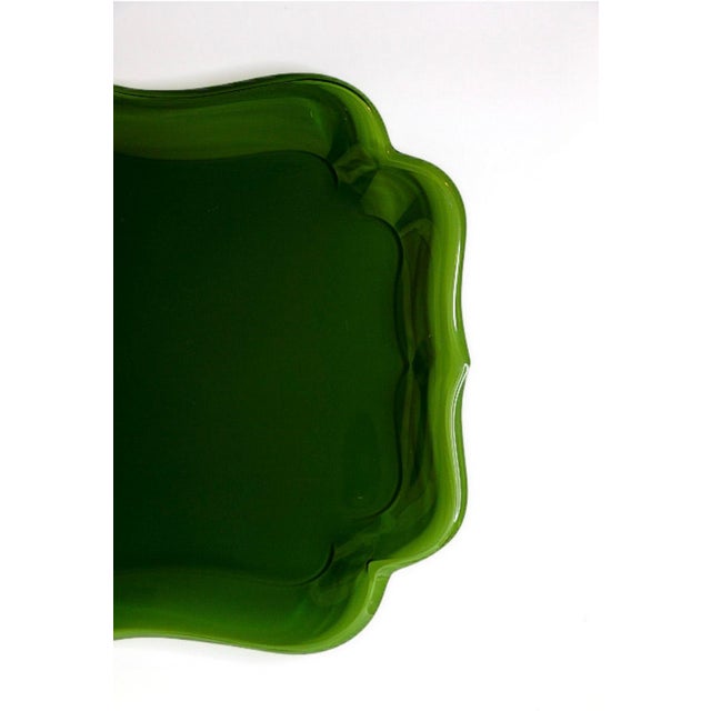 1970s Spisani for Svenskt Tenn Barockbrickan Green Acrylic Tray For Sale In New York - Image 6 of 12