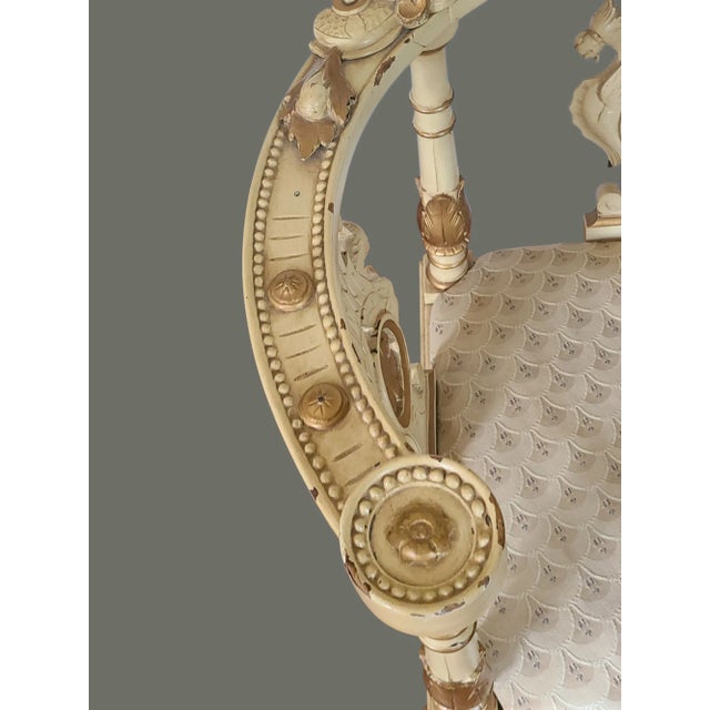 Antique Italian Renascence Arm Corner Chair Carved Figural Dragon Painted For Sale - Image 9 of 18