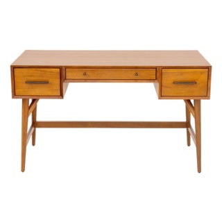 West Elm Modern Walnut Desk For Sale