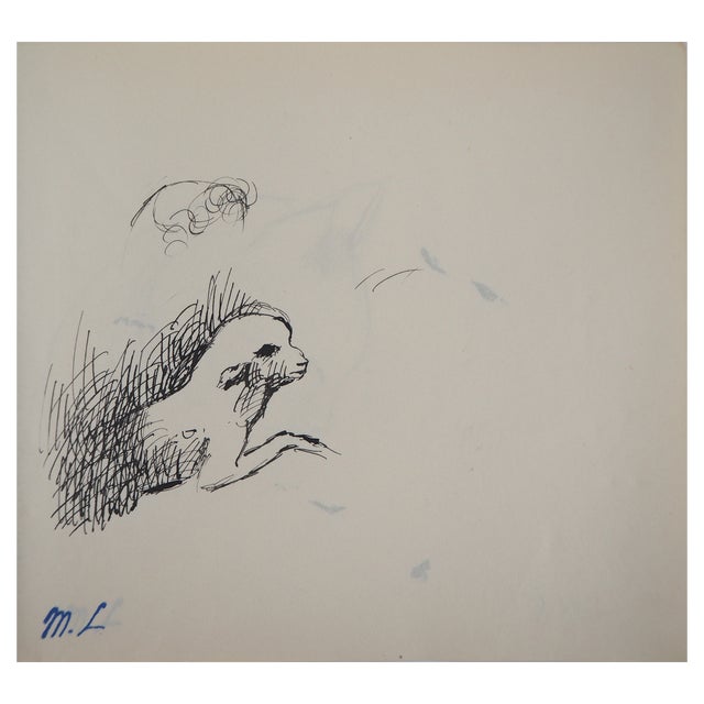 Marie Laurencin, Lamb, Original Ink Drawing For Sale
