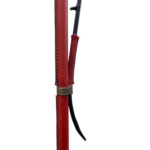 Leather-Covered Floor Lamp by Jacques Adnet, 1950s For Sale - Image 4 of 10