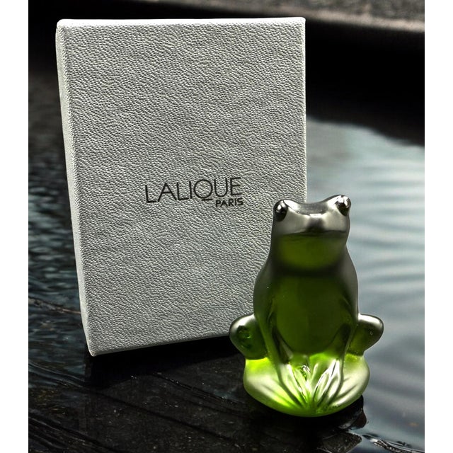 Frog Sculpture in Emerald Green Crystal by René Lalique for