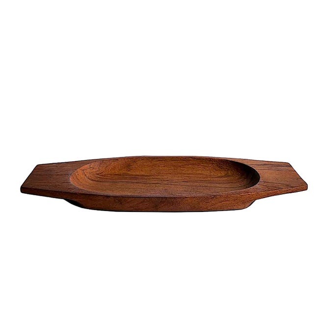 Mid-Century Modern Vintage Teak Wood Valet Tray or Trinket Dish For Sale - Image 3 of 10