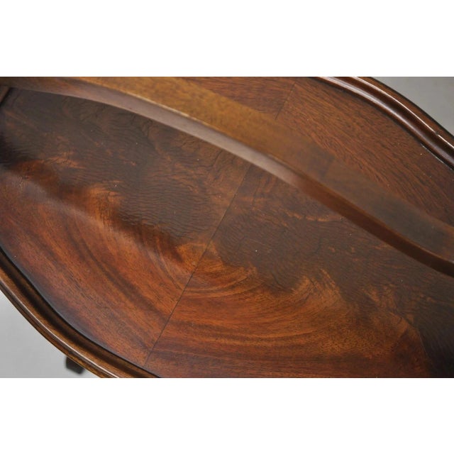 Wood Vintage Regency Style Mahogany 2 Tier Folding Muffin Cake Stand Side Table For Sale - Image 7 of 12