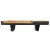 Modern style vintage solid acacia wood slab bench with black finish base / legs and natural tan finish on top surface....