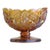 Vintage l.e. Smith Heritage Amber Carnival Glass Oval Pedestal Compote Bowl For Sale