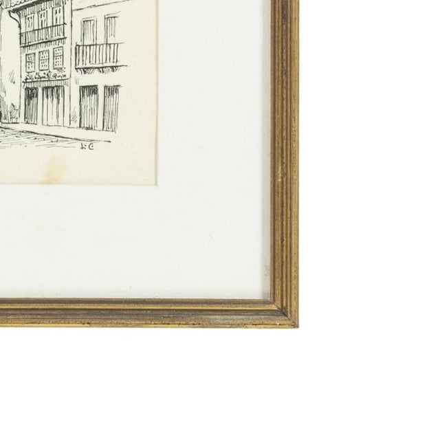 1920s Arch of the New Gate of Braga, 1920s, Pencil on Paper For Sale - Image 5 of 6