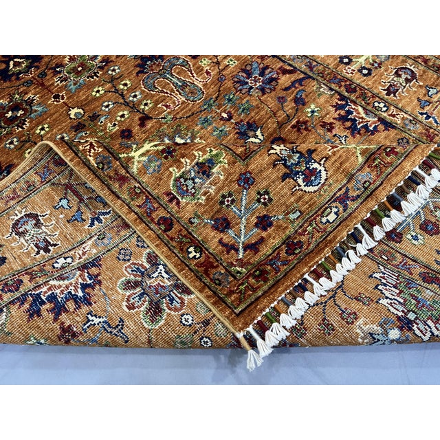 Rust Sultani Chobi Natural Dye Wool Rug - 4'2" X 6'2" For Sale - Image 9 of 12