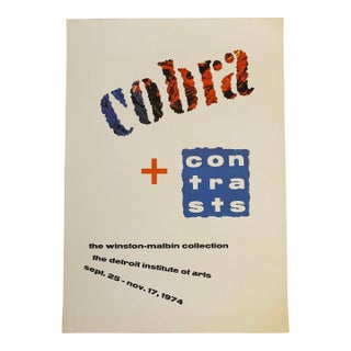 Vintage Mid Modern Rare Typography Poster Detroit Institute of Arts Exhibit 1974 For Sale