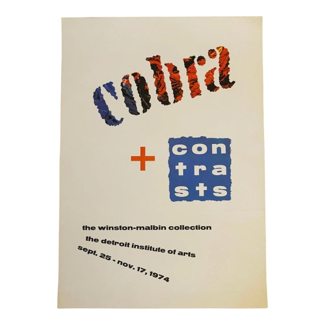 Vintage Mid Modern Rare Typography Poster Detroit Institute of Arts Exhibit 1974 For Sale