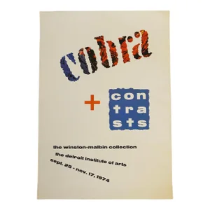 Vintage Mid Modern Rare Typography Poster Detroit Institute of Arts Exhibit 1974