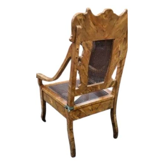Antique Italian Carved Angel & Dolphin Burlwood Angel Chair.