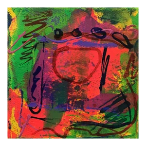 Little Mixed Media Intuitive Abstract Painting by Stephen Stilgenbauer