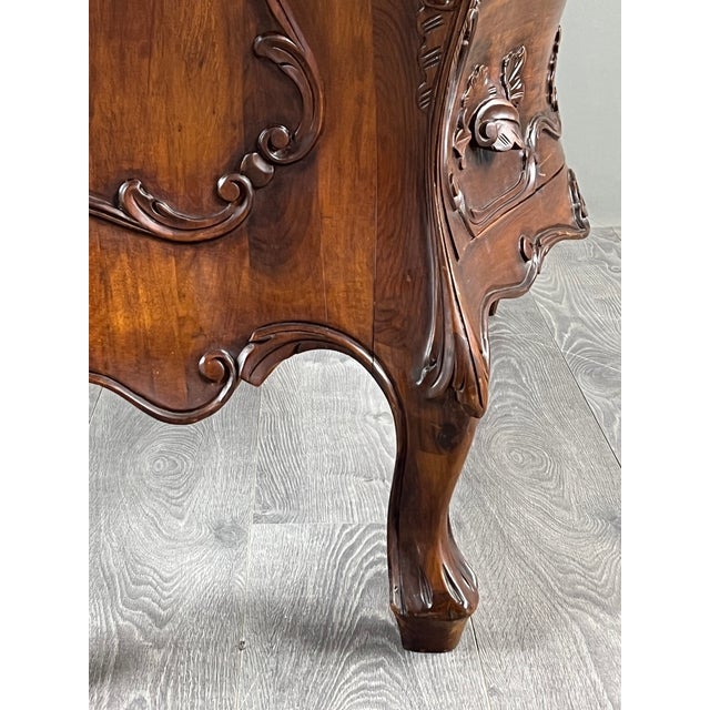 19th Century 19th Century Louis XV Bombé Commode in Carved Wood For Sale - Image 5 of 11