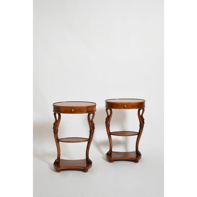 Oval Swan Side Tables, 1900s, Set of 2 For Sale - Image 6 of 6