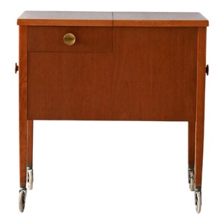 Vintage Scandinavian Mahogany Storage Trolley, 1950s For Sale