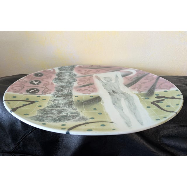 Ceramic 80s Ceramic Figural Wall Art by La Laurrien (Gilman) Ceramics ~ Vintage ~ 17.75" Diameter For Sale - Image 7 of 10
