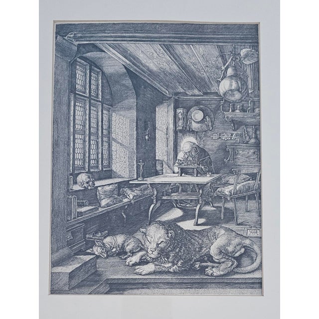 Paper Albrecht Dürer Saint Jerome in His Study Bundesdruckerei Berlin Facsimile 20th C Framed For Sale - Image 7 of 12
