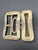 Metal Antique Asian Brass Etched Belt Buckles, Full Set For Sale - Image 7 of 7