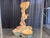 An exceptional Italian Art Nouveau centerpiece in glazed ceramic, dating to around 1900. This remarkable sculptural...