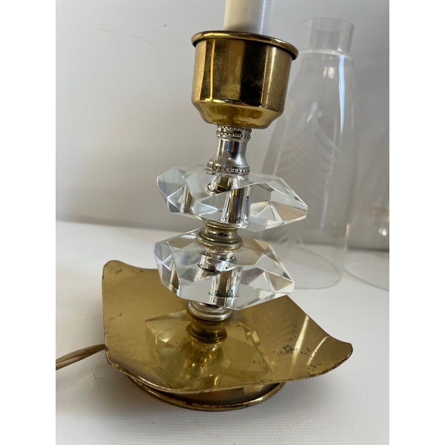 Metal Brass and Glass Electrified Hurricanes a Pair For Sale - Image 7 of 12