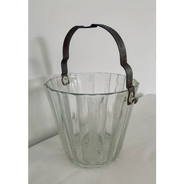 Art Deco Glass Ice Bucket Silver Handle For Sale In Phoenix - Image 6 of 6