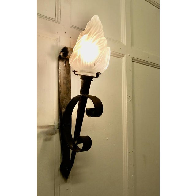 French Gothic Iron Wall Light, 1890s For Sale - Image 6 of 11