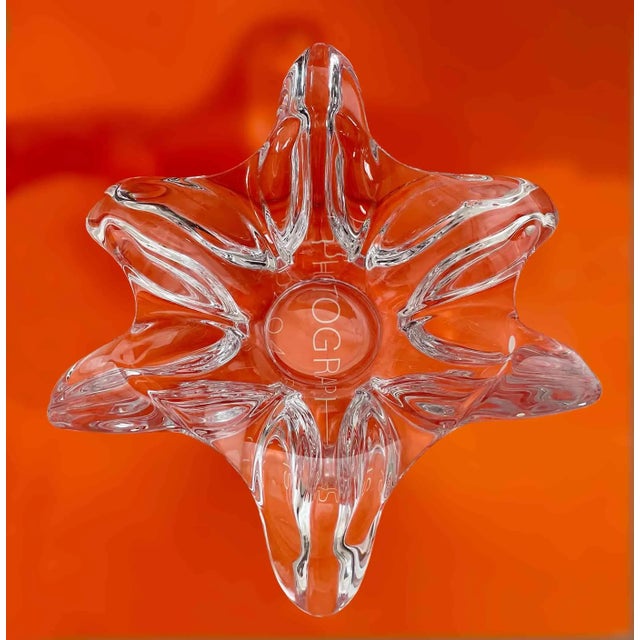 Mid-Century Modern Bowl Crystal French Sculptural Art Glass For Sale - Image 3 of 6