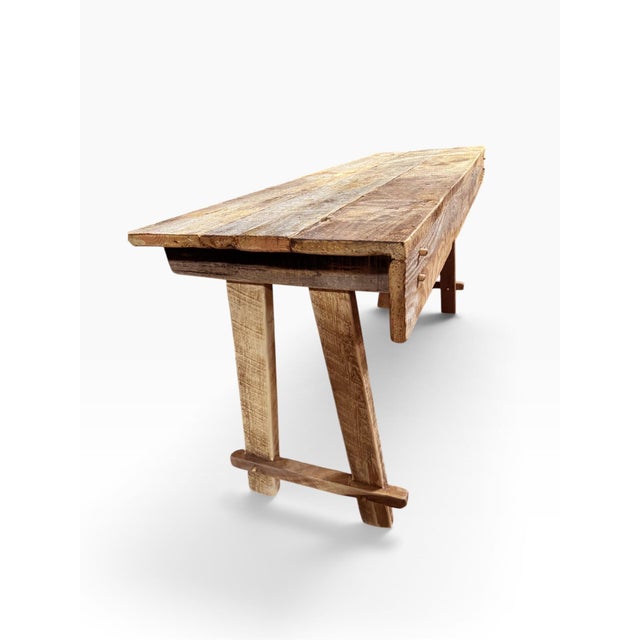 Axel Hjorth Style Rustic Farmhouse Reclaimed Barnwood Console Table - 126" For Sale In Columbia, SC - Image 6 of 12