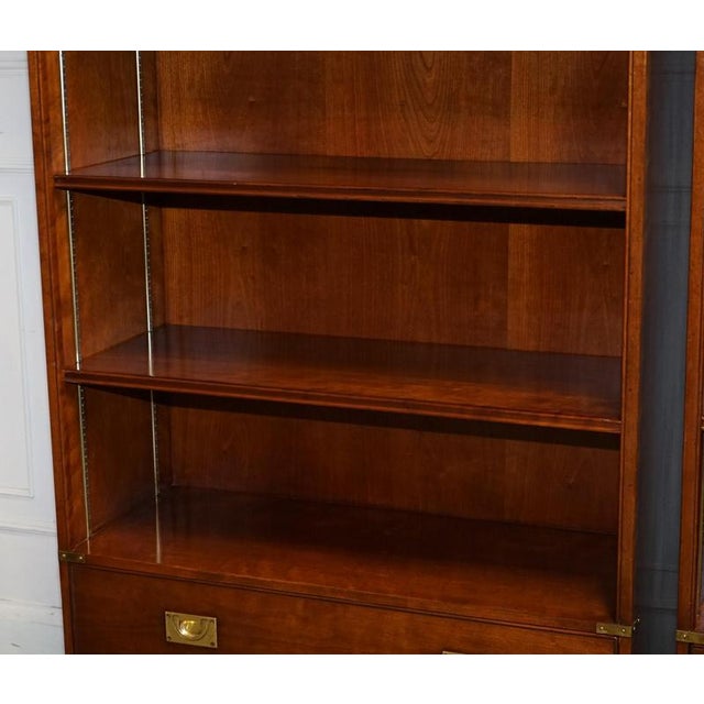 Military Campaign Open Bookcases from Kennedy, London, Set of 2 For Sale - Image 16 of 18