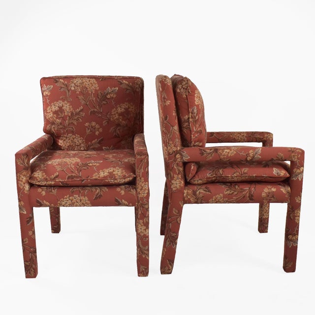 Pair of Upholstered Club Chairs by Parson For Sale - Image 4 of 8