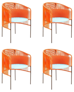 Orange Mint Caribe Dining Chair by Sebastian Herkner, Set of 4