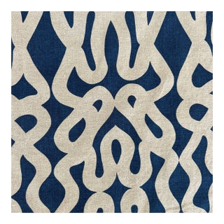 Raoul Textiles Suriname Blue Linen Fabric- By the Yard For Sale