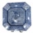 Antique Japanese Blue and White Octagonal Plate With Iris Motif For Sale