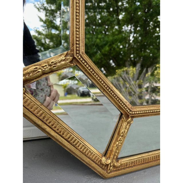 Large Adams Style Carved Giltwood Octagonal Wall Mirror. For Sale - Image 12 of 12